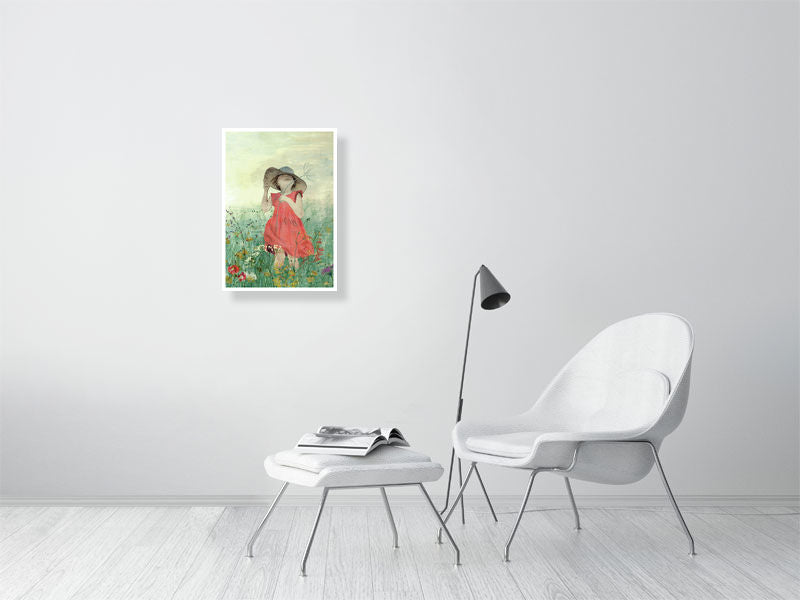 A2 giclée print of Maia from the picture book Maia and What Matters by illustrator Kaatje Vermeire