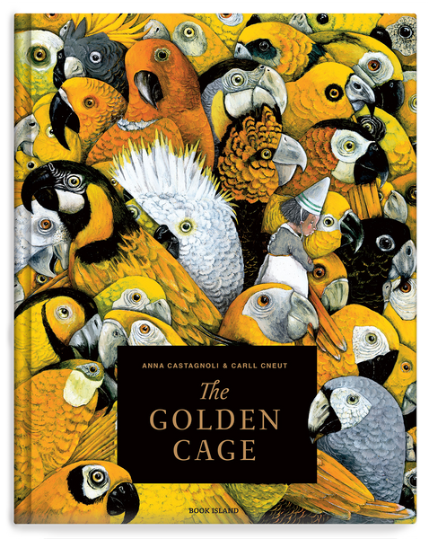 High-quality giclée print of Parrots from picture book The Golden Cage by illustrator Carll Cneut, available in A2, A3 and A4
