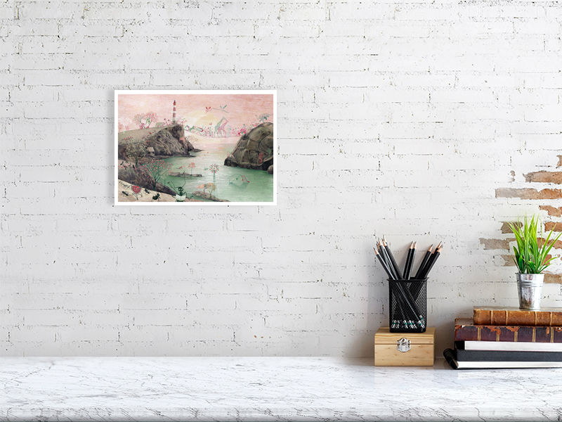 A4 giclée print of Bridge from the picture book The Big Question by illustrator Kaatje Vermeire