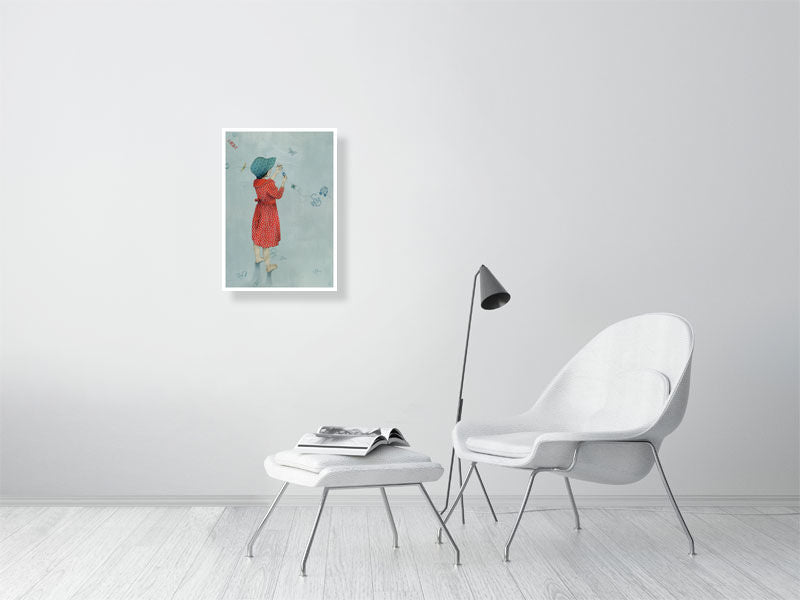 A2 giclée print of Girl from the picture book Maia and What Matters by illustrator Kaatje Vermeire