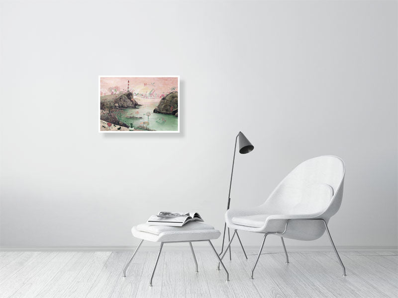 A2 giclée print of Bridge from the picture book The Big Question by illustrator Kaatje Vermeire