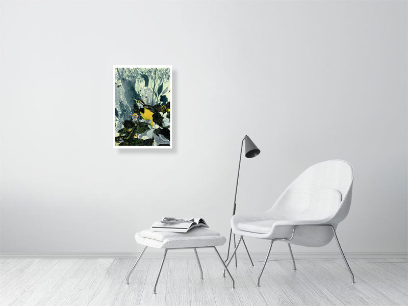 A2 giclée print of Yellow Bird from The Golden Cage by illustrator Carll Cneut