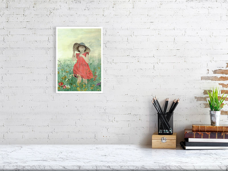 A4 giclée print of Girl from the picture book Maia and What Matters by illustrator Kaatje Vermeire