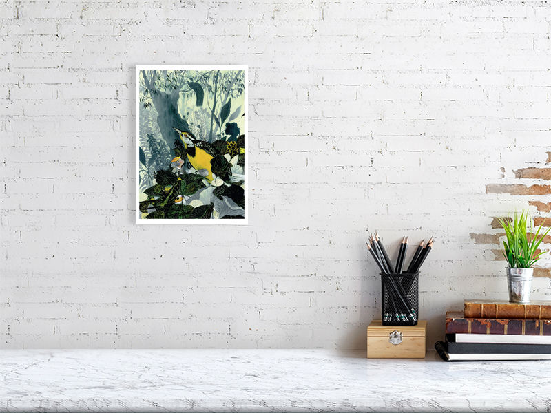 A4 giclée print of Yellow Bird from The Golden Cage by illustrator Carll Cneut